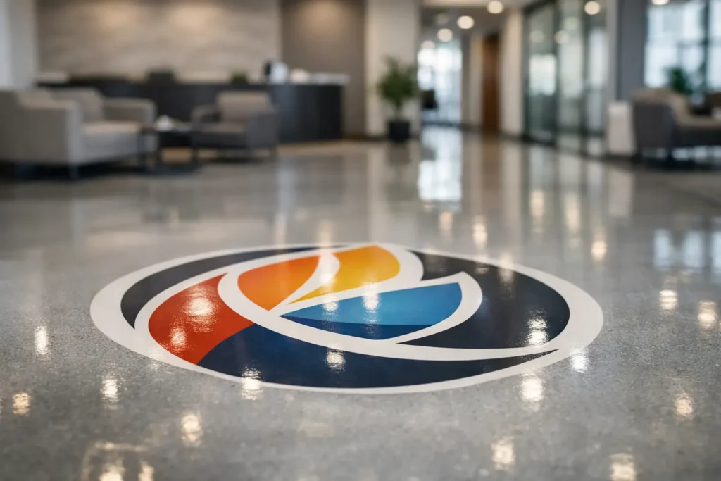 Custom Logo Resin Flooring for Business