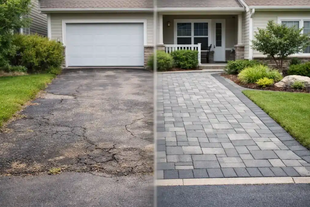 Driveway Transformation Before and After